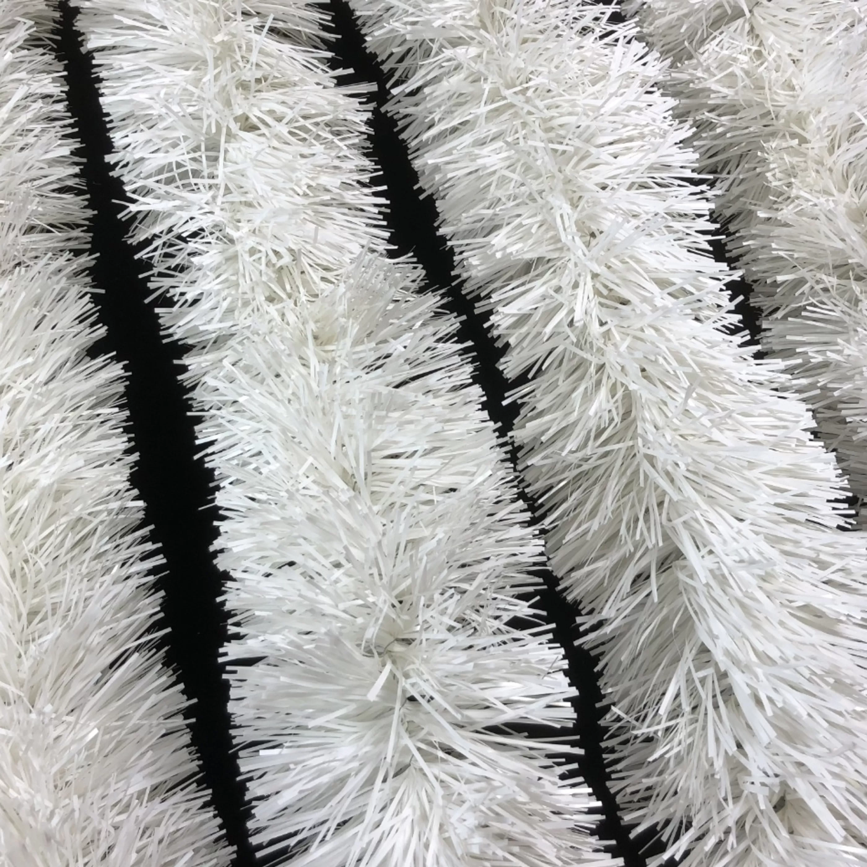 * Christmas Tinsel & Foil Decorations | White Tinsel Plush (12 Ply) - 5M