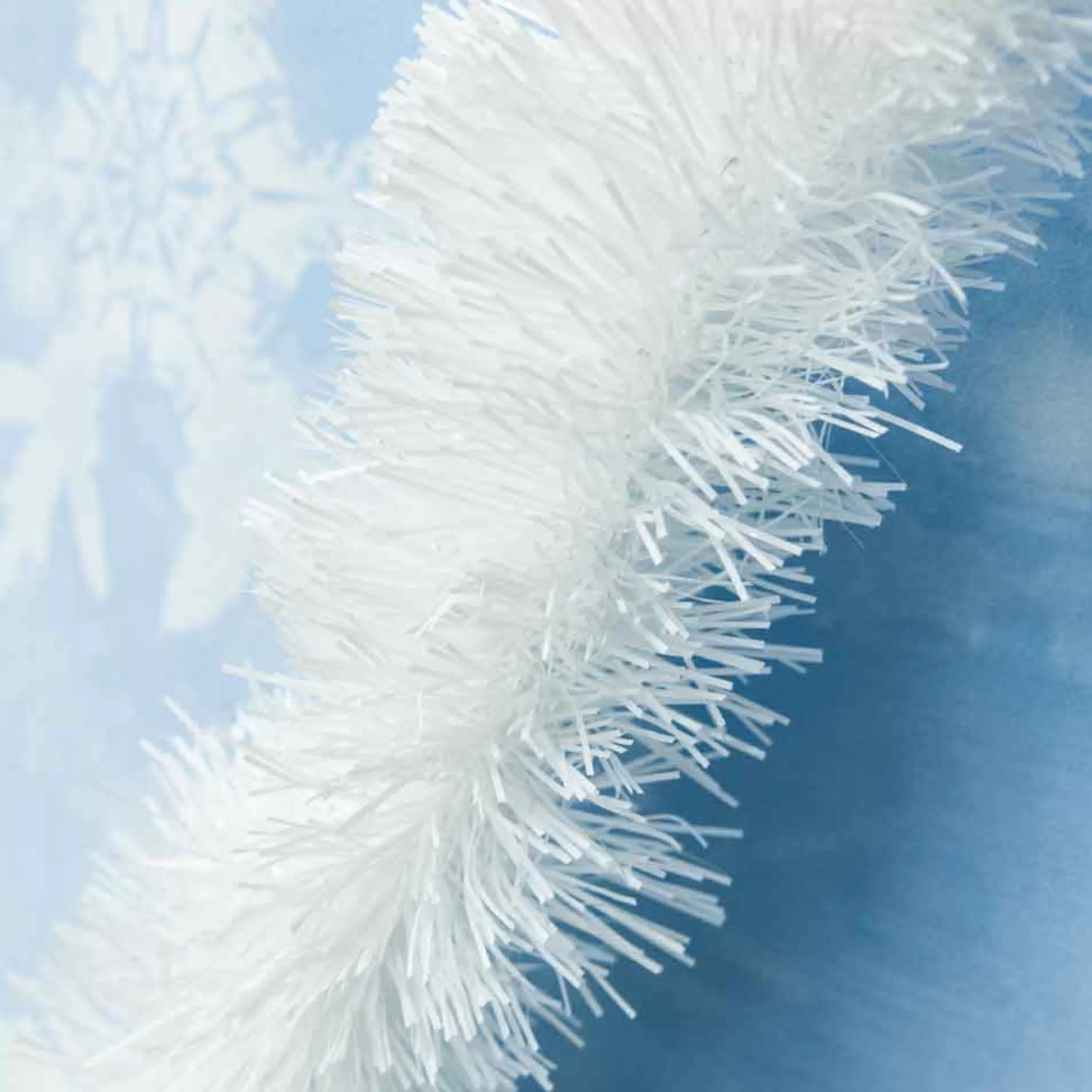 * Christmas Tinsel & Foil Decorations | White Tinsel Plush (12 Ply) - 5M