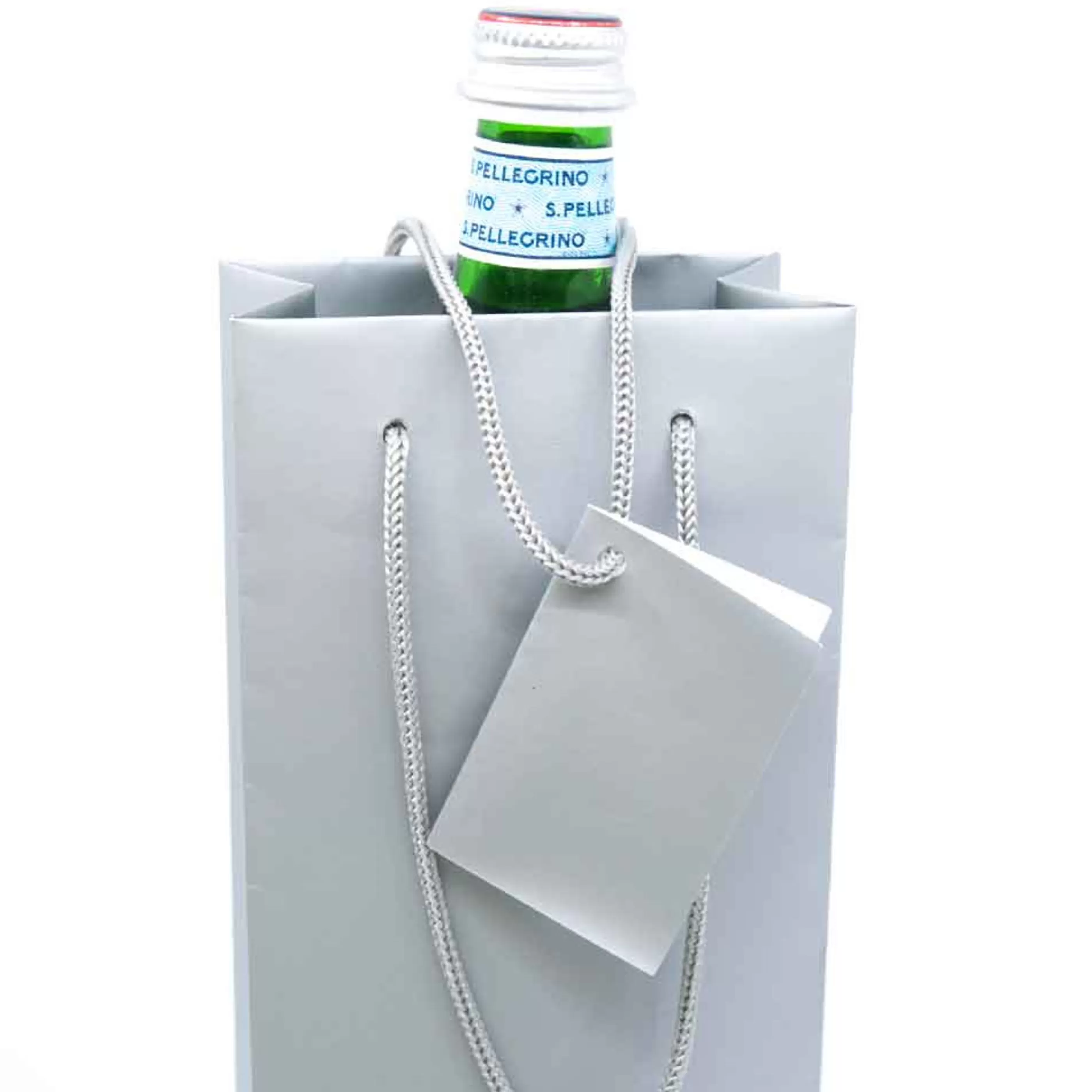 Outlet * Wine Bag Paper Single Plain Silver - 35Cm