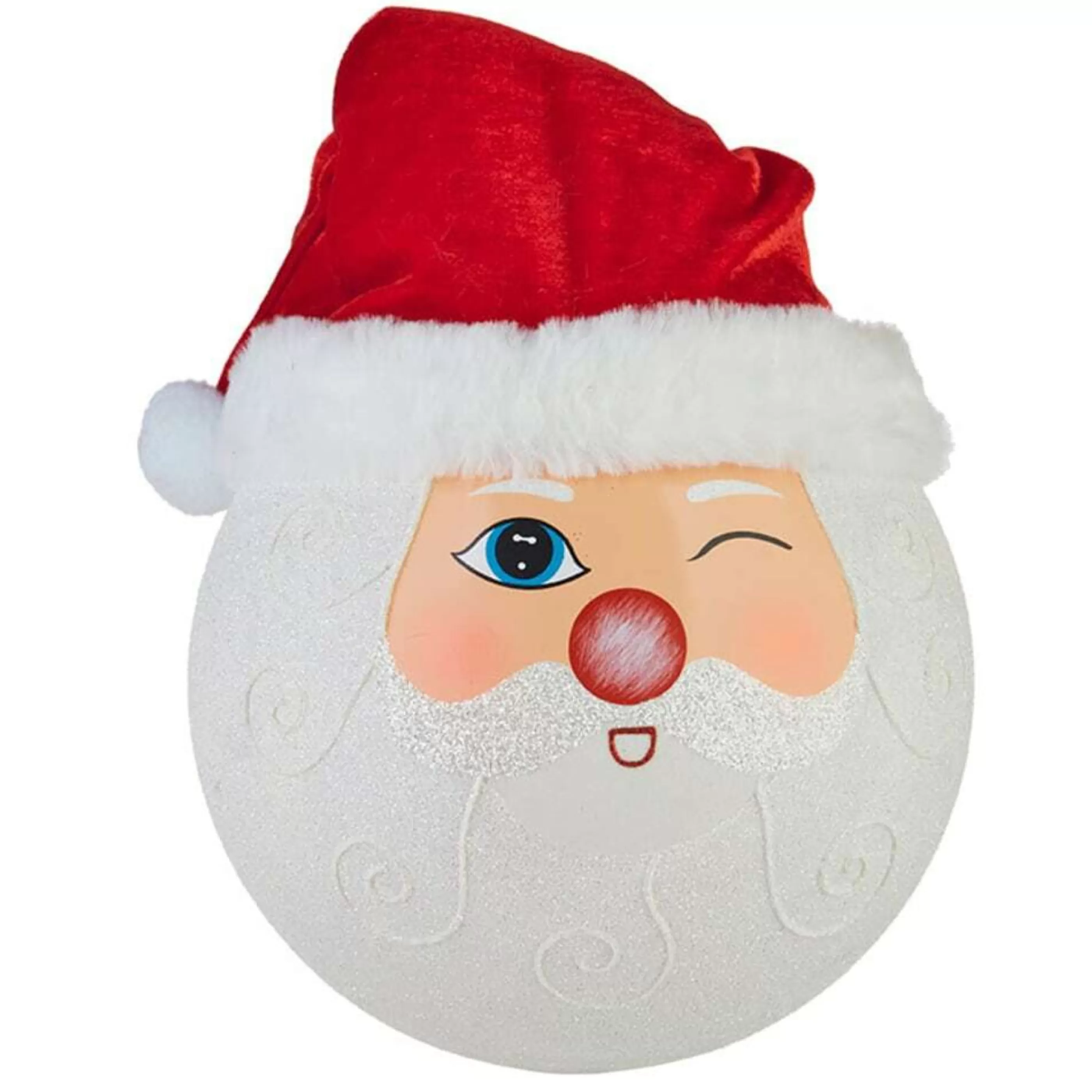 RAZ Imports Hanging Christmas Ornaments | Winking Santa Ball Ornament - 30Cm