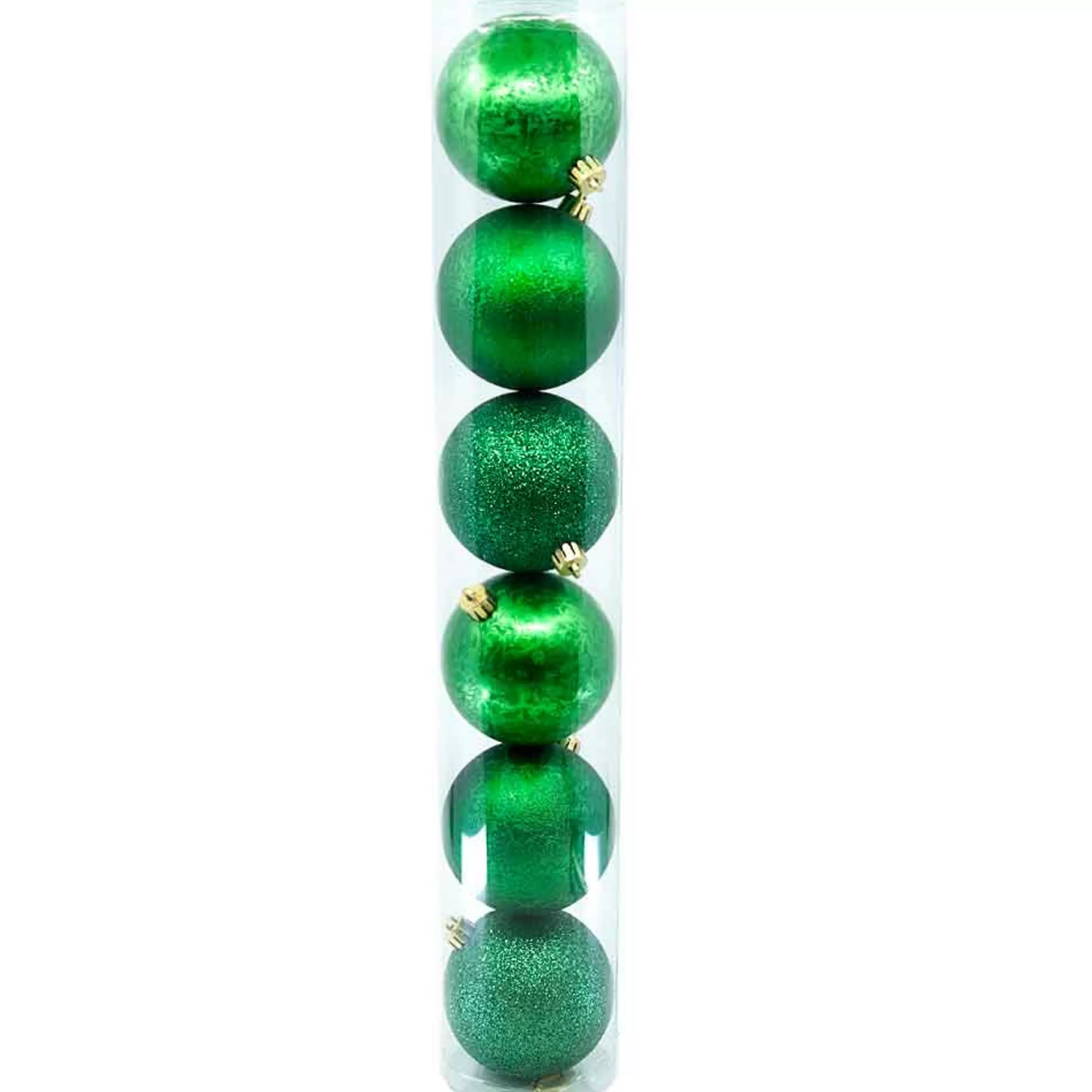 * Hanging Christmas Baubles | Winter Green Textured Baubles (Pack Of 6) - 80Mm