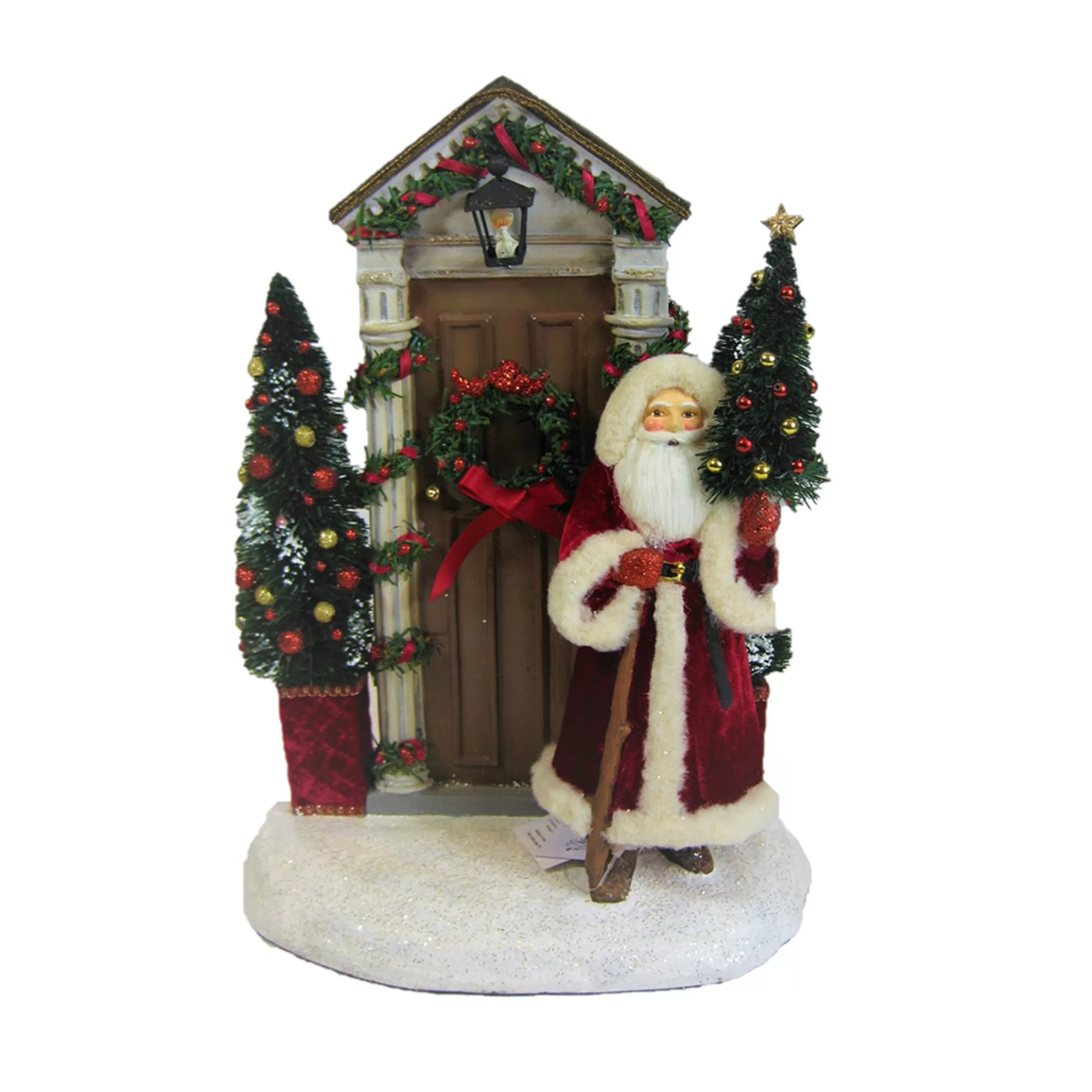 Best Katherines Collection Yuletide Santa Figure In Scene - 81Cm